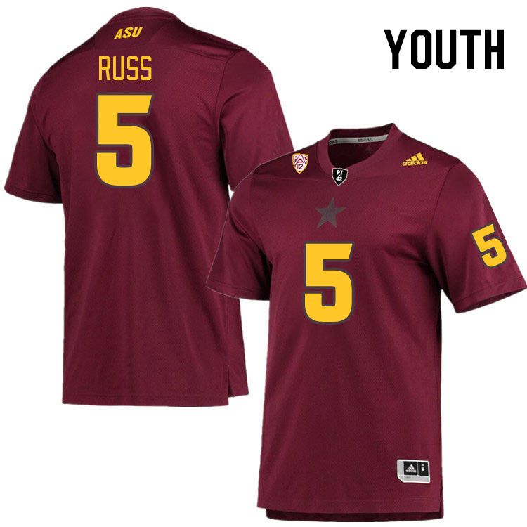 Youth #5 Shawn Russ Arizona State Sun Devils College Football Jerseys Stitched Sale-Maroon - Click Image to Close